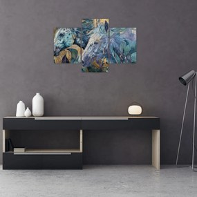 Tablou - Cai cu fundal auriu (90x60 cm)
