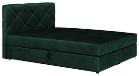 Pat matrimonial Boxspring 140x200 cm Karum (cu saltea și somieră) (verde închis). 1007766