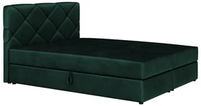 Pat matrimonial Boxspring 160x200 cm Karum (cu saltea și somieră) (verde închis). 1007776