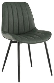 Scaun, piele ecologică verde/negru, HAZAL