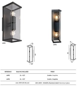 Aplica de perete iluminat exterior clasic IP54 MERIBEL 2L