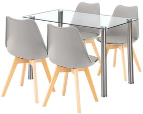 Velon 4+1 set de sufragerie alb-gri