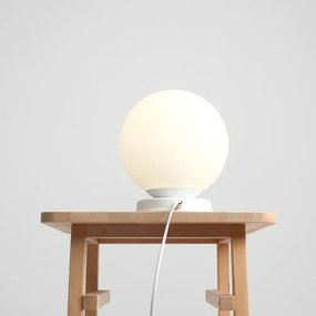 Veioza moderna alba minimalista cu glob din sticla Ball M