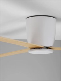 Ventilator de tavan cu telecomanda design modern DELL alb/lemn