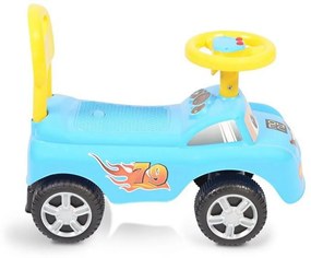 Masinuta cu Functie de Trotineta Fara Pedale Pentru Copii NOVOKIDS™ DREAM CAR, Maxim 25 Kg, Cu Sunete, Spatar de Protectie si Volan, ALBASTRU