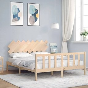 3193476 vidaXL Cadru de pat cu tăblie, 160x200 cm, lemn masiv