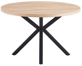 Masa de sufragerie, stejar sonoma / negru, diametru 120 cm, MEDOR