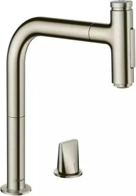 Baterie bucatarie cu dus extractibil crom periat Hansgrohe Metris M71 200 sBox cu 2 jeturi