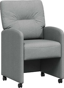 vidaXL Scaune de dining cu roți 2 pcs Gri deschis 57 x 67 x 95 cm