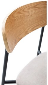 Scaune de dining negre/taupe 2 buc. Adriana – Marckeric