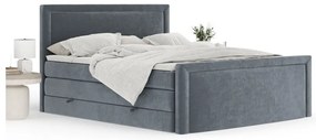 Pat boxspring gri închis cu spațiu de depozitare 180x200 cm Lavenda – Maison de Rêve