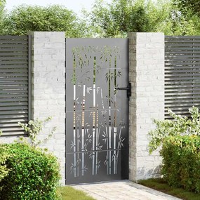 vidaXL Poartă de grădină Negru 105 x 175 cm Oțel vopsit în pulbere