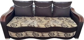 Canapea DIANA extensibila, 3 locuri, cu lada de depozitare, stofa gri cu negru , 220x100x80 Maro + Bej