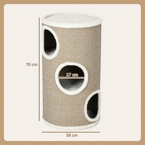 PawHut Ansamblu pentru pisici, Turn din Sisal pentru animale de companie cu planforme cu invelis moale | Aosom Romania