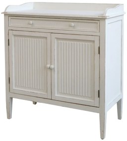Dulap shabby chic, alb antichizat cu 2 uși și 1 poliță