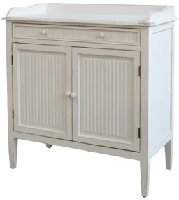 Dulap shabby chic, alb antichizat cu 2 uși și 1 poliță