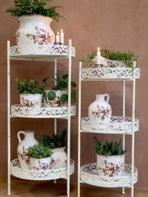 Ghiveci din ceramica, pictat manual, crem, H26/D26 cm