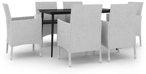 3099748 vidaXL Set mobilier de grădină cu perne, 7 piese, poliratan și sticlă