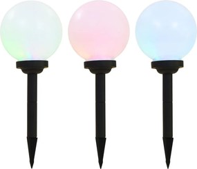 vidaXL Lămpi solare de exterior cu LED, 3 buc, 20 cm, RGB, sferic