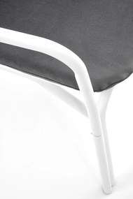 Fotoliu din plastic Melby alb - H75 cm