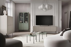 Comodă TV Sonatia 200 cm cu patru uși pe picioare metalice - casmir