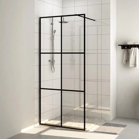vidaXL Paravan duș walk-in, negru, 100x195 cm, sticlă ESG transparentă
