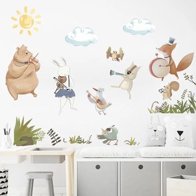 PIPPER | Autocolant de perete "Animale - muzicieni 2" 72x120 cm