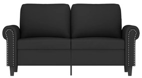 Canapea cu 2 locuri, negru, 120 cm, catifea Negru, 152 x 77 x 80 cm