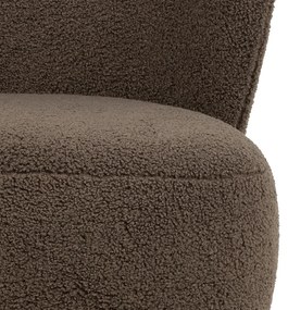 Fotoliu maro cu tapițerie din țesătură bouclé Elmont – Actona