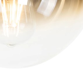 Plafonieră Art Deco neagră cu sticlă aurie - Pallon