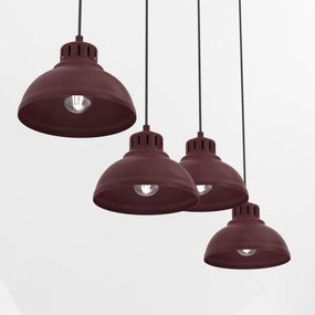 Lustră pe cablu SVEN 4xE27/15W/230V burgund