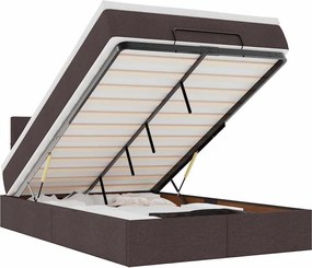 vidaXL Pat otoman cu saltea țesătură maro închis 120x200 cm