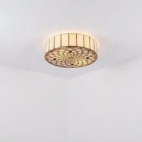 Brilagi - Plafonieră Tiffany din vitralii IVORY, 3xE27/60W/230V, Ø 40 cm