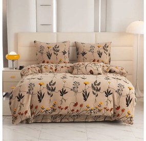 Lenjerie de pat din microplush HERBARIU bej Dimensiune lenjerie de pat: 2 buc 70 x 90 cm | 200 x 220 cm