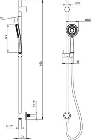 Arnika titanium coloana de dus incastrat cu baterie , para de dus, si dispersor fix NAC_D9TP