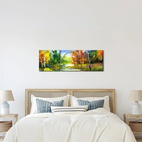 Tablou - Peisaj - pictură (cu ceas) (90x30 cm)