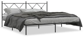 376507 vidaXL Cadru de pat metalic cu tăblie, negru, 183x213 cm