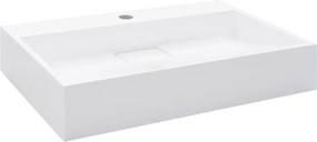 vidaXL Chiuvetă, alb, 60x38x11 cm, conglomerat turnat mineral/marmură