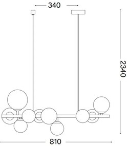 Lustră LED pe cablu Ideal Lux PERLAGE 10xG9/3W/230V auriu/alb