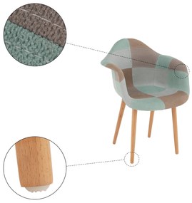 Fotoliu de design, patchwork/mentol/maro/fag, KADIR NEW TIP 5