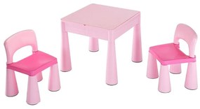 Set măsuță și scaune pentru copii New Baby 3 buc., roz