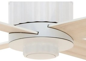 Ventilator LED de tavan Lucci air 213171 NEWPORT lemn/alb/bej + telecomandă
