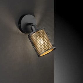 Spot de perete CHEVAL 1xE14/28W/230V negru/auriu Wofi 12106