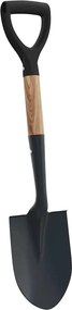 vidaXL Lopată Negru 68,5 cm Oțel Acoperit cu Putere și Lemn Solid