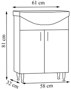 Dulap baie Ikeany cu chiuveta 60 cm alb