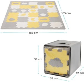 KINDERKRAFT select - Puzzle din spumă LUNO 30 piese gri/galben