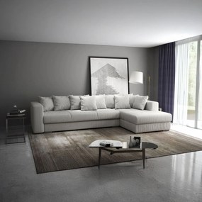 Colțar extensibil dumonde cu ladă de depozitare si sezut confortabil din spuma high-density, Gloria Zoom Cream II 320x183 cm