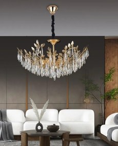 Candelabru Cristal Almma, Gold, 50cm