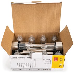 Set de lămpi LED solare 4Home, 10 buc., alb cald