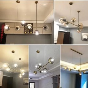 Lustra suspendata Gold, Elit's 6 globuri Fumuri